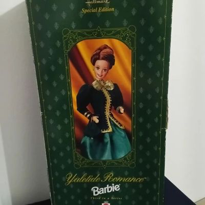 Caixa vazia da boneca Barbie Yuletide Romance - Hallmark - Foto 3