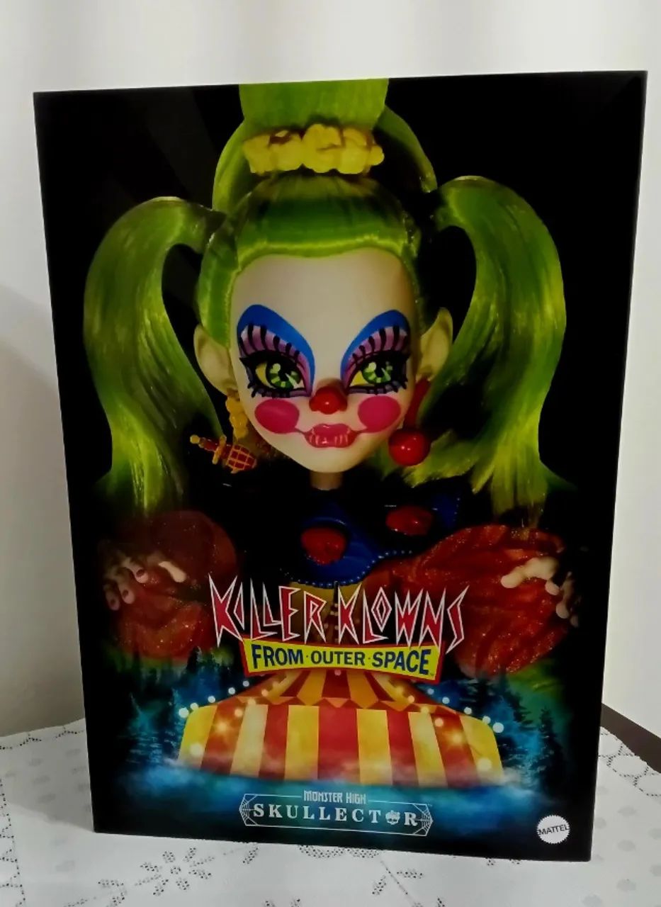 Caixa vazia da boneca Monster High Skullector Shorty - Killer Klownz - Foto 1
