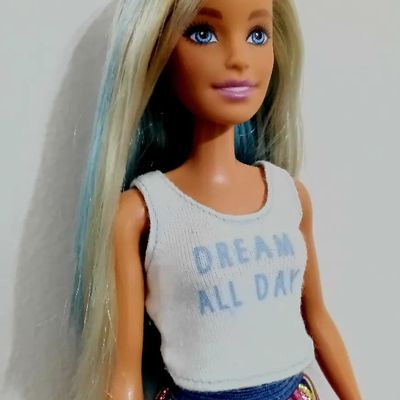 Boneca Barbie Fashionista n. 120 - Loira com mecha azuis - Foto 1