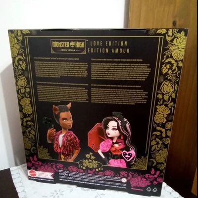 Caixa vazia do 2 pack Monster High Draculaura e Clawd Howliday Love Edition - Foto 2